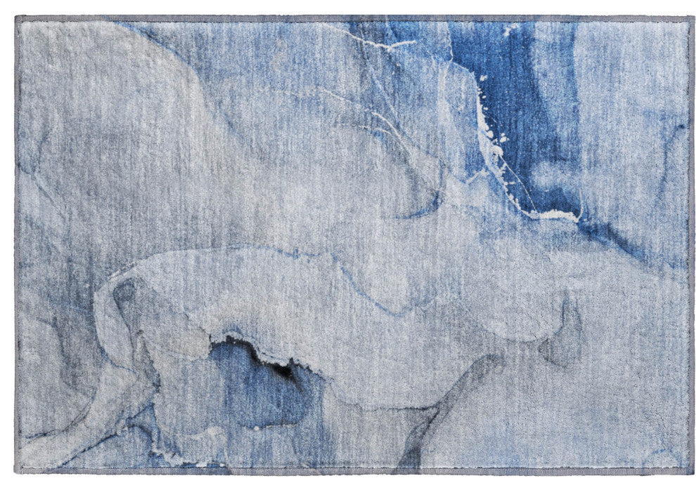 Premium Machine Washable Mayfield AMF521 Blue 1'8" x 2'6" Rug