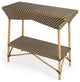 Brown and Beige Rattan Bar Cart