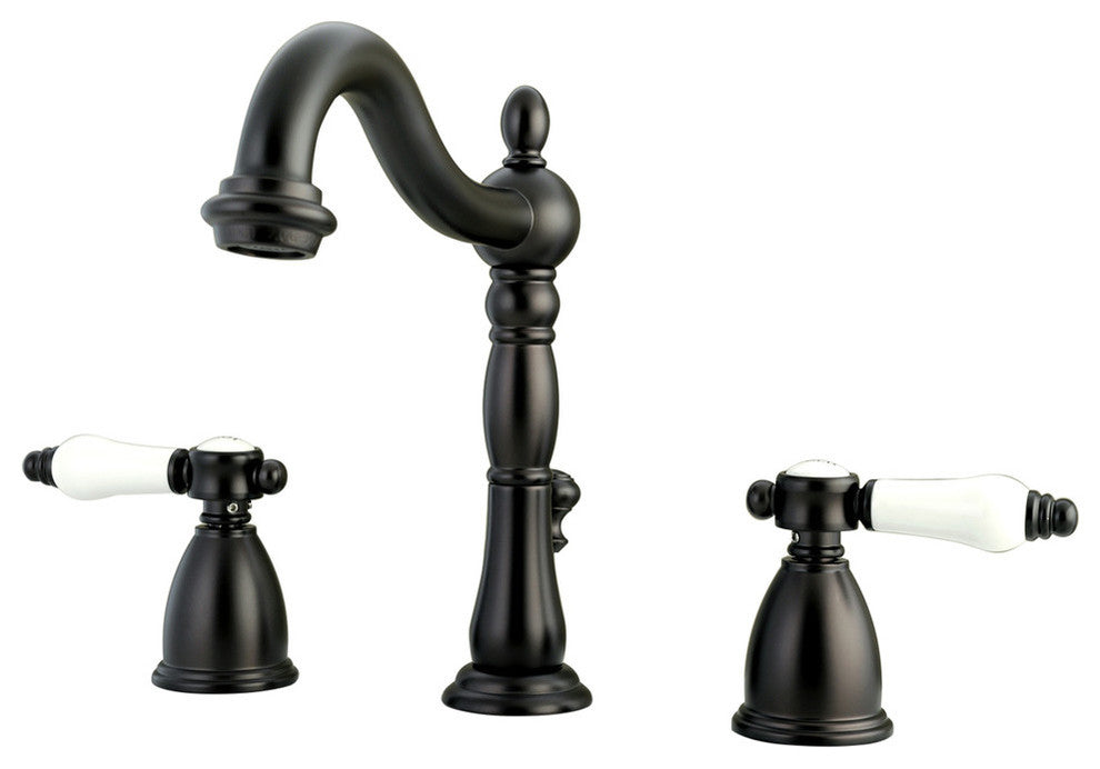 Kingston Brass Widespread Bathroom Faucet With Retail Pop-Up, Oil Rubbed Bronze