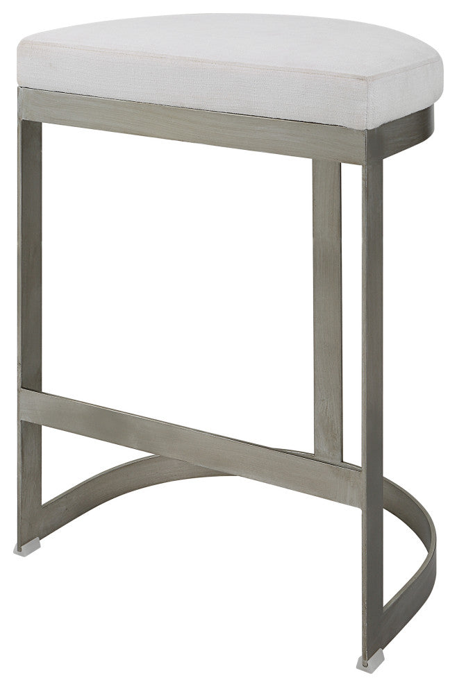 Uttermost Ivanna Backless Silver Counter Stool
