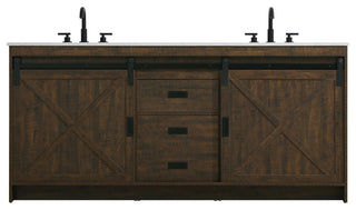 Home Living 72" Double Bathroom Vanity, Expresso