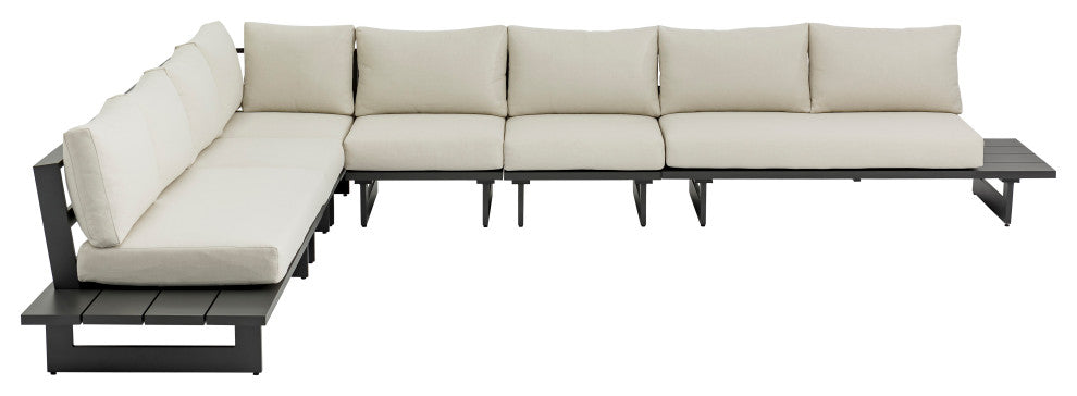Maldives Cream Water Resistant Fabric Outdoor Patio Modular Sectional
