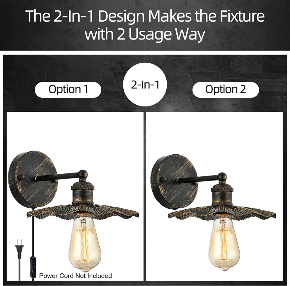 Plug, Industrial Wall Sconce Interior Wall Light Fixture