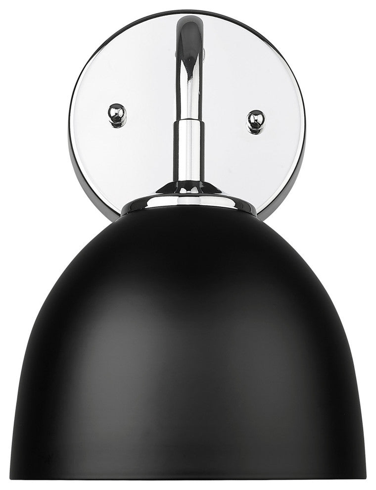 Golden Lighting 6956-1W BLK Zoey 10" Tall Wall Sconce - Chrome