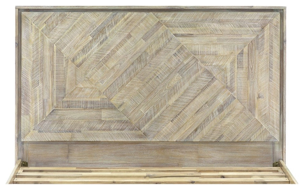 Armen Living Peridot 3-Piece Modern Wood Queen Bedroom Set in Natural