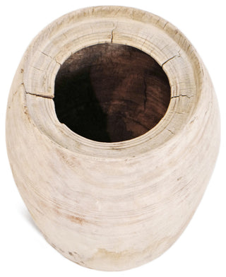 Consigned Sun Bleached Wood Butter Pot