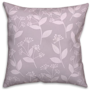 Floral Silhouette Soft Lilac 3 20x20 Spun Poly Pillow