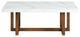 Meyers Marble Rectangular Coffee Table, White