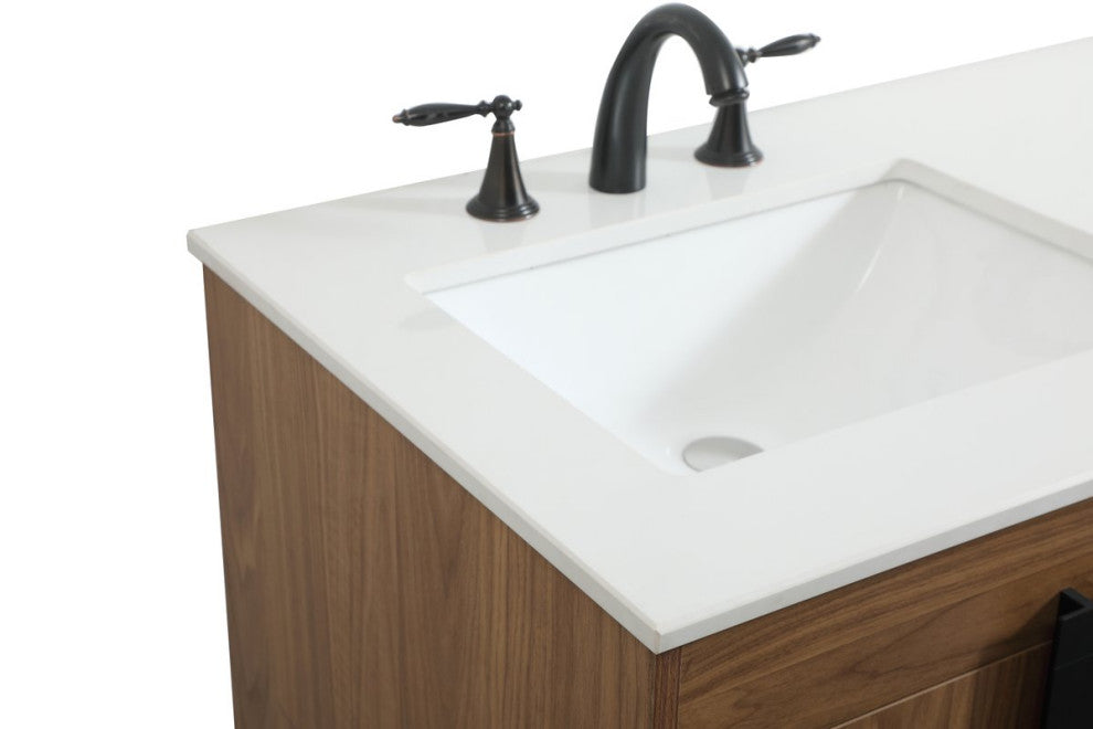 Home Living 22" Modern Walnut Brown-Light Bathroom Vanity