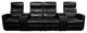 Modern 4-Seat Reclining Black Leather Theater Seating