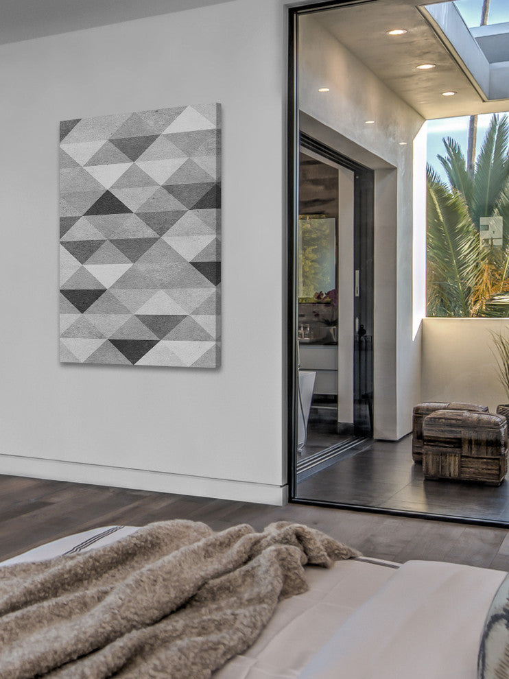 "Chromatic Triangles" Painting Print on Canvas