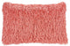 Nourison Home 14"x24" Mina Victory Shag Soft Ribbon Shag Coral Throw Pillows