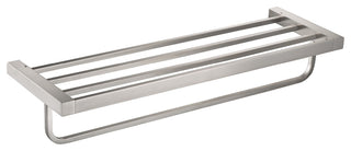 Stelios Bathroom Shelf with Towel Bar, Brushed Nickel