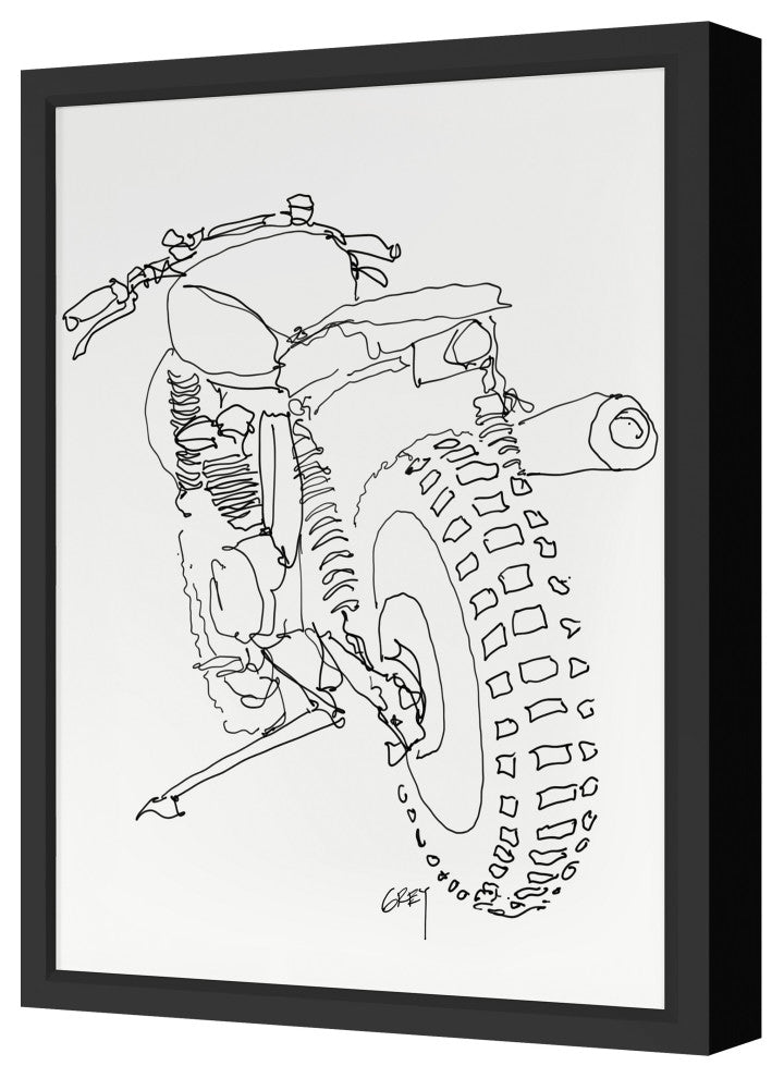 Back Bike Fine Art Print, Black, 25"x18"
