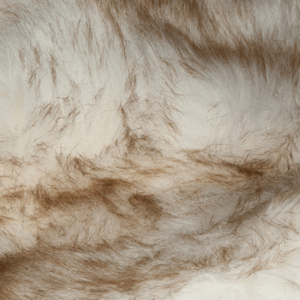 6' X 6' Ombre Tan Faux Fur Washable Non Skid Area Rug