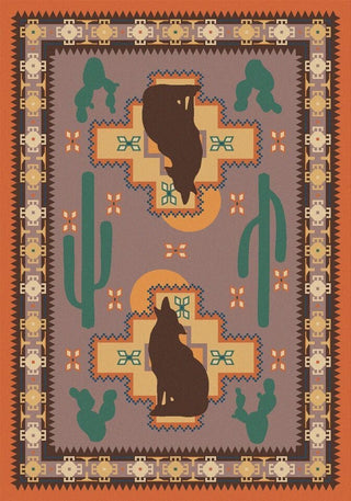 Howl at the Moon Rug, Coral, 8'x11', Rectangle
