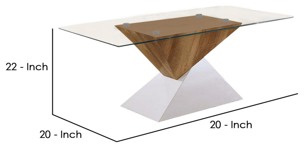 Benzara BM240044 Two Tone Wooden End Table With Pedestal Base, White and Brown