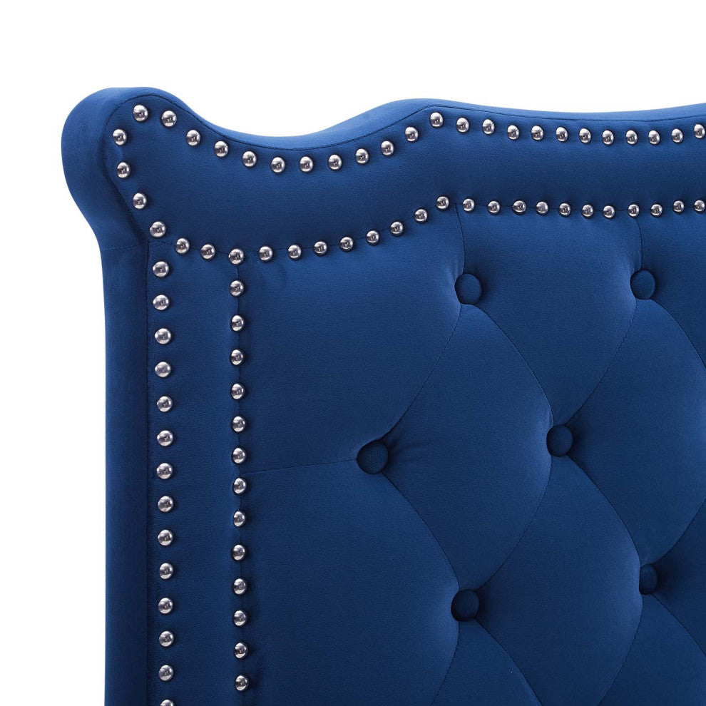 Louisa Tufted Performance Velvet King/California King Headboard, Navy