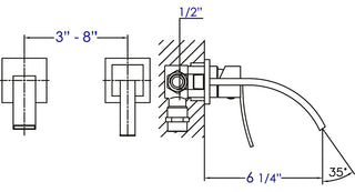 Brushed Nickel Single Lever Wallmount Bathroom Faucet