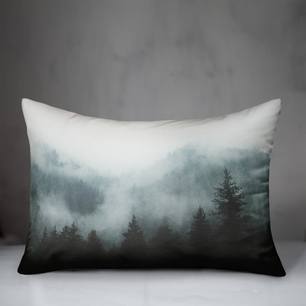 Foggy Green Mountain 14x20 Spun Poly Pillow