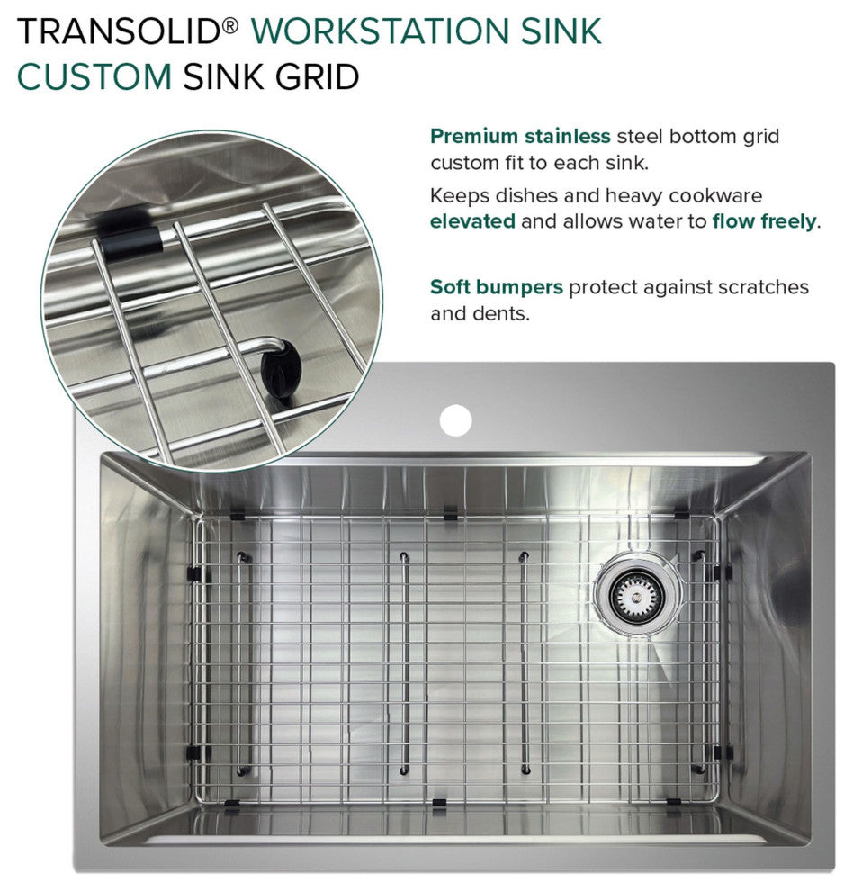 Transolid KWSST332210 Kitchen Workstation, 3 Faucet Holes