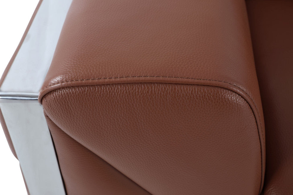 Trento Genuine Italian Leather Modern Sofa Camel