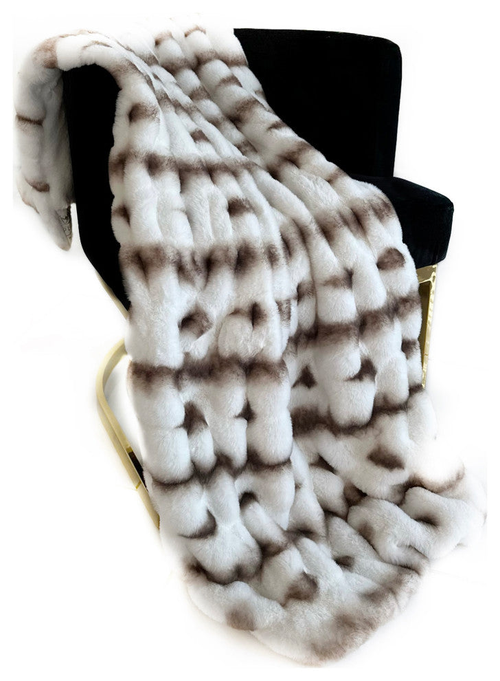 Plutus Creamy Fluffy Bunni Faux Fur Throw Blanket, 90"L x 90"W Full
