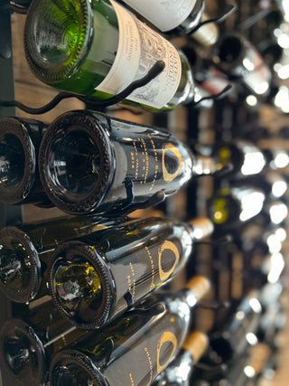 W Series Wine Rack 4 Wall Mounted Metal Bottle Storage, Gunmetal, 24 Bottles (Double Deep)