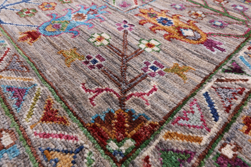 6' 8" X 9' 3" Hand-Knotted Persian Tabriz Wool Rug Q10570