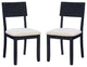 Linon Jordan Wood Set of Two Dining Chairs in Dark Charcoal Gray