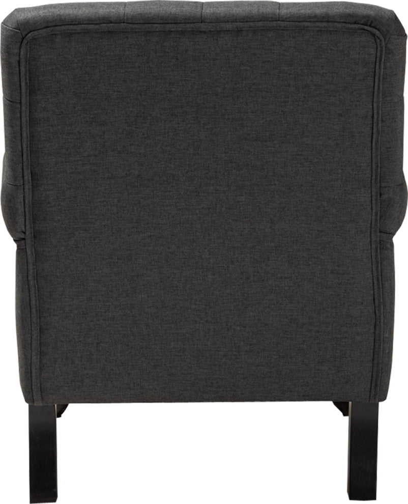 Gray Fabric Upholstered Button Tufted Armchair