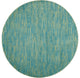 8' X 8' Blue And Green Round Striped Non Skid Indoor Outdoor Area Rug