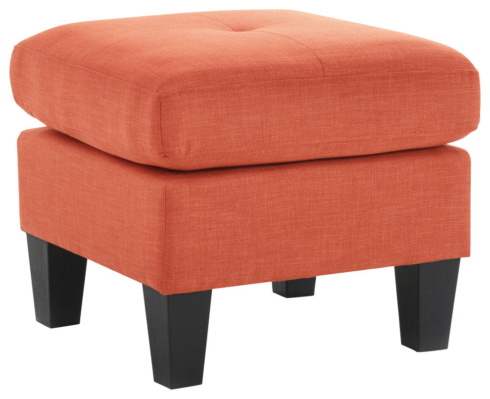 Calada Fabric Ottoman, Orange