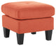 Calada Fabric Ottoman, Orange