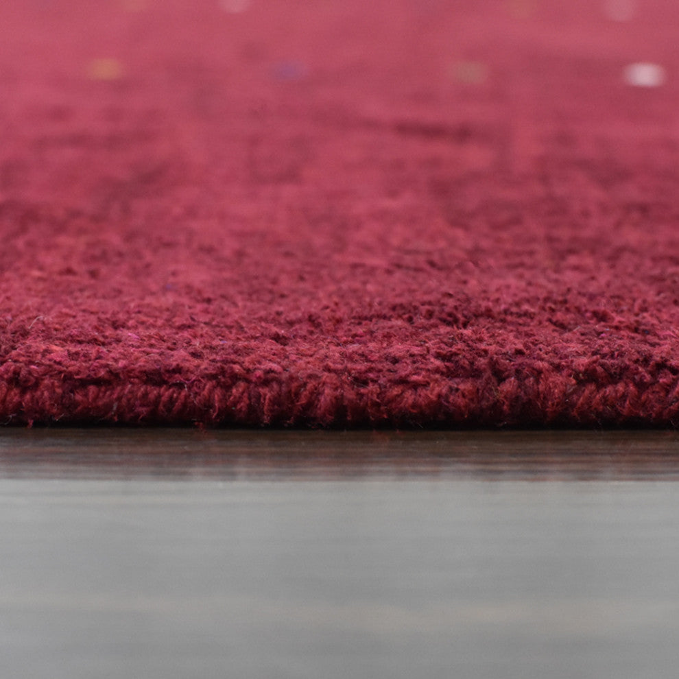 Hand Knotted Loom Silk Mix Area Rugs Contemporary Red