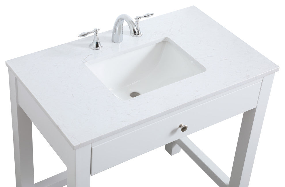 36" ADA Compliant Bathroom Vanity, White