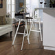 Modern Contemporary Dining Kitchen Stacking Bar Stools, White, Set of 2