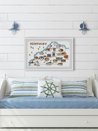 "White Kentucky Spots" Framed Painting Print, 36x24