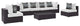 Espresso White Convene 7 Piece Outdoor Patio Sectional Set