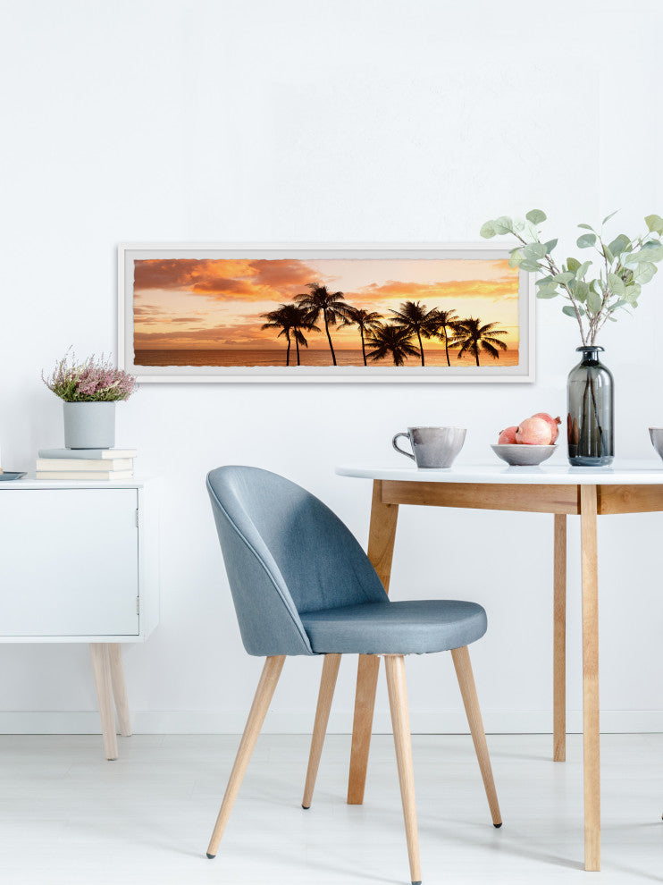"Think of the Beach" Framed Painting Print, 30x10