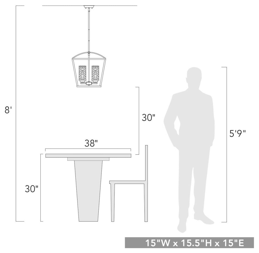 Golden Lighting 4309-3P Mercer 3 Light 15"W Taper Candle - Matte Black