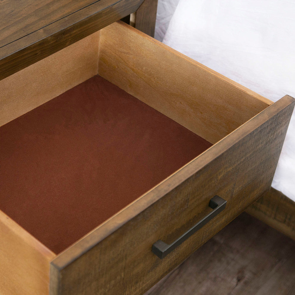 Silas Retro Mid-Century Wood Night Stand