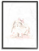 "Baby Bunny With Pink Bow" 11x14, Framed Giclee Texturized Art