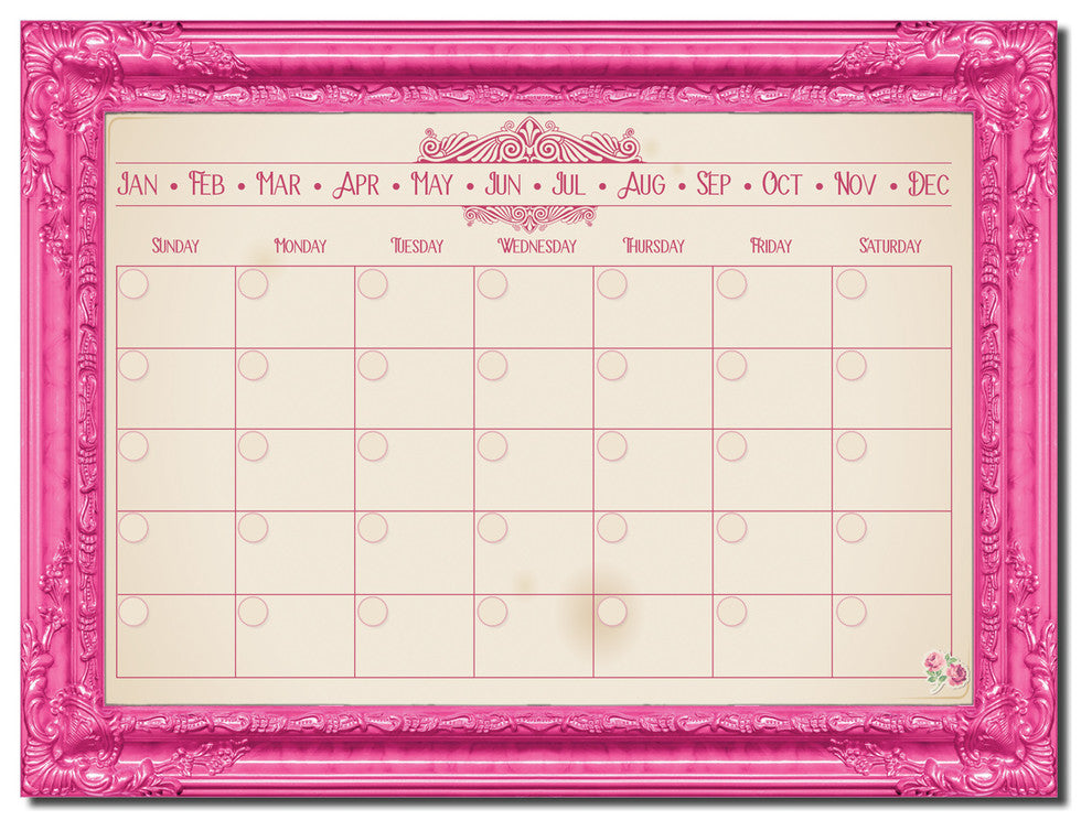 R2H Methods ''Prettier in PInk'' Dry Erase Monthly Calendar on ArtPlexi, 30"x40"