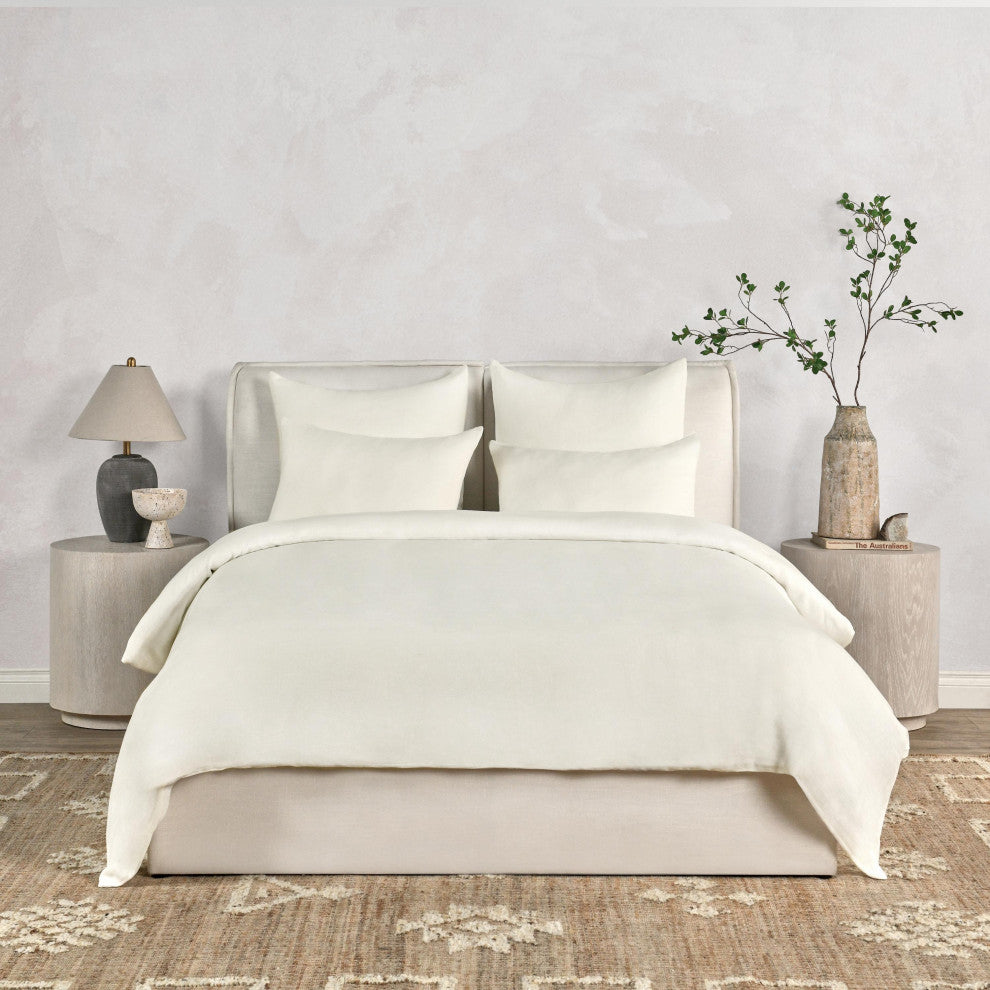 Paloma Hemp Fabric Duvet by Kosas Home, Ivory, Queen