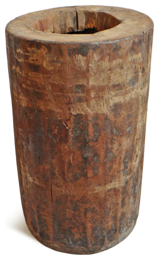 Consigned India Wood Butter Pot