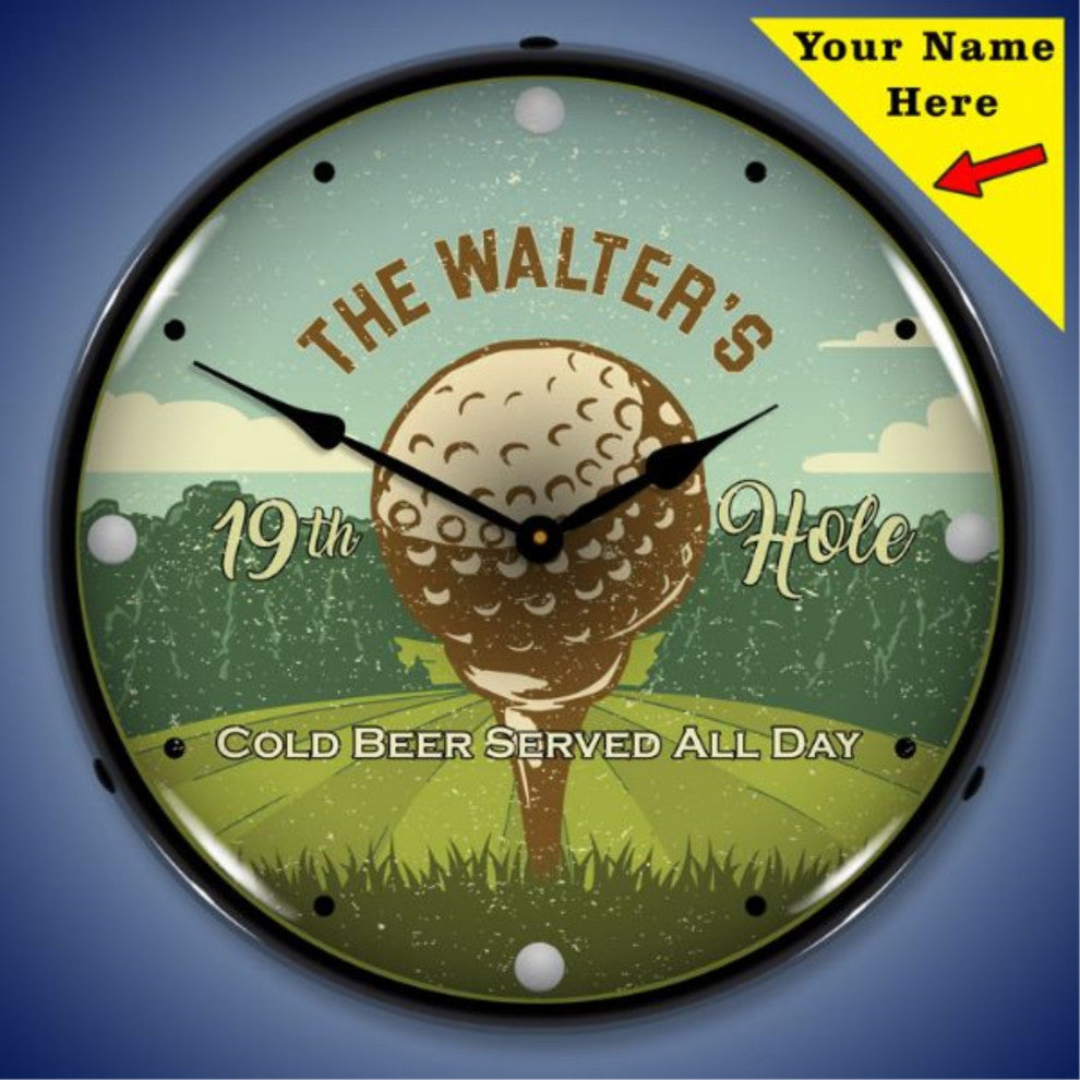 AG20111158 Add Your name 19th Hole Clock