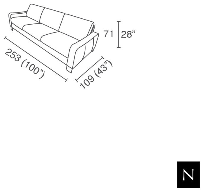 Nativa Interiors Trio Geniune Leather Sofa, Grey