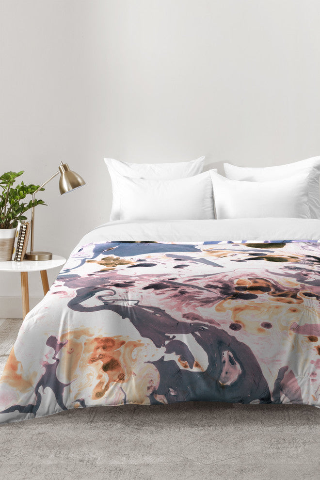 Amy Sia Marbled Terrain Rose Pink Comforter, Queen