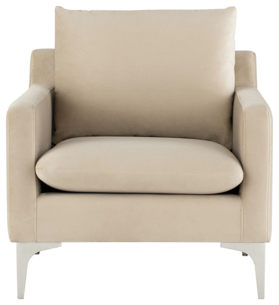 Anders Nude Fabric Single Seat Sofa, HGSC438